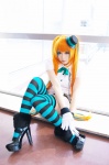 blouse cosplay gloves hatsune_miku iori multi-colored_hair shorts thighhighs top_hat twintails vocaloid rating:Safe score:5 user:nil!