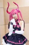 blouse blue_eyes cosplay detached_sleeves fate/extra_ccc fate/series horns lancer miniskirt petticoat pink_hair seri skirt rating:Safe score:0 user:pixymisa