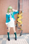 blouse cosplay green_hair hairband kneesocks mask miniskirt natsume_(ii) pantyhose skirt star_driver watanabe_kanako rating:Safe score:1 user:pixymisa