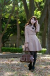 black_legwear blouse coat handbag hiokichi pantyhose ribbon_tie rating:Safe score:0 user:pixymisa