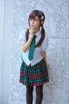 blouse cosplay glasses hairband maitako makinami_mari_illustrious neon_genesis_evangelion pleated_skirt rebuild_of_evangelion school_uniform skirt thighhighs tie twintails rating:Safe score:1 user:pixymisa