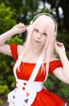 apron cosplay dress headphones momokawa_hina nitro_super_sonic pink_hair super_soniko rating:Safe score:0 user:nil!