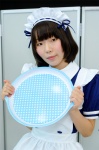 apron bowtie cosplay hairband maid maid_uniform original serving_tray ura_kuro rating:Safe score:0 user:pixymisa