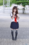 cosplay original pleated_skirt print_legwear sailor_uniform school_uniform skirt thighhighs tomomi_(ii) zettai_ryouiki rating:Safe score:0 user:nil!