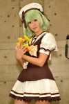 bow cap cosplay flowers green_hair miniskirt pleated_skirt sailor_uniform sakamoto_fumika school_uniform shigure_asa shuffle! skirt rating:Safe score:0 user:pixymisa