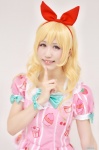 aikatsu! blonde_hair blouse cosplay hairband hoshimiya_ichigo miniskirt shizuuka skirt rating:Safe score:0 user:nil!