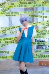ayanami_rei blouse blue_hair cosplay jumper kneehighs neon_genesis_evangelion red_eyes ribbon_tie satou rating:Safe score:0 user:pixymisa