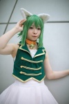 animal_ears cat_ears choker cosplay dress green_hair gumi kanan_kaori tail vest vocaloid rating:Safe score:0 user:nil!