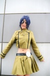 blue_hair chrome_dokuro cosplay eyepatch isumi katekyo_hitman_reborn! midriff miniskirt pleated_skirt skirt rating:Safe score:0 user:nil!