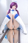 blue_legwear boots cosplay dress garrison_cap haruka love_live!_school_idol_project love_m@ster mirror panties purple_hair thighhighs tojo_nozomi twintails rating:Safe score:2 user:nil!
