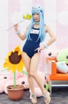 blue_hair choker cosplay flower gijinka_marine hat pantyhose plushie ragnarok_online sheer_legwear swimsuit wristband yae_maiko rating:Safe score:1 user:pixymisa