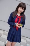cosplay hiromichi ichigo_100 kneehighs sailor_uniform school_uniform strawberry toujou_aya rating:Safe score:1 user:nil!