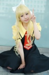 air blonde_hair blouse cosplay hairbow jumper kamio_misuzu merino_moko school_uniform tie rating:Safe score:0 user:nil!