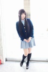 akiyama_mio blazer blouse cosplay kneesocks k-on! narihara_riku pleated_skirt school_uniform skirt rating:Safe score:1 user:nil!