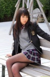 blazer blouse costume dgc_0829 kashiwagi_yuri pantyhose pleated_skirt school_uniform skirt sweater_vest tie rating:Safe score:2 user:nil!