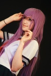 cosplay gintama glasses purple_hair sailor_uniform sarutobi_ayame saya school_uniform tie rating:Safe score:1 user:DarkSSA