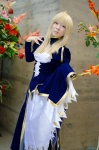 blonde_hair boots cosplay dress dress_lift fate/series fate/stay_night jacket maropapi saber rating:Safe score:0 user:nil!