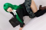 blazer blouse bookbag cosplay green_hair kochiya_sanae lenfried pleated_skirt school_uniform skirt thighhighs tie touhou zettai_ryouiki rating:Safe score:1 user:nil!