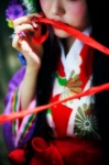 cosplay hairbow kaguya-hime kimono mouth_hold taketori_monogatari tsugihagi_mishin rating:Safe score:0 user:nil!