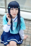 aoki_reika blue_hair cosplay pleated_skirt pretty_cure sailor_uniform school_uniform skirt smile_precure! yaya rating:Safe score:0 user:nil!
