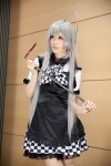 ahoge antenna_hair apron blouse cosplay crowbar haiyore!_nyaruko-san kurasaka_kururu miniskirt nyaruko silver_hair skirt rating:Safe score:1 user:pixymisa