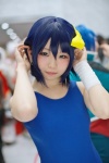 bandage blue_eyes blue_hair chuunibyou_demo_koi_ga_shitai! cosplay hairbow swimsuit takanashi_rikka yuihara_hinase rating:Safe score:1 user:pixymisa