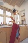 apron denim kurokawa_mei ponytail skirt sweater rating:Safe score:0 user:nil!