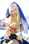 asakura_kana blonde_hair bridget cosplay crossplay dress fingerless_gloves gloves guilty_gear habit shorts stuffed_animal teddy_bear rating:Safe score:0 user:nil!