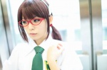 blouse cosplay glasses hairband maitako makinami_mari_illustrious neon_genesis_evangelion rebuild_of_evangelion school_uniform tie twintails rating:Safe score:0 user:pixymisa