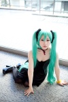 aqua_hair choker cosplay dress hair_scrunchies hatsune_miku thighhighs timo_co twintails vocaloid rating:Safe score:0 user:pixymisa