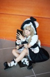 apron blonde_hair blouse cosplay jumper kirisame_marisa shuu socks touhou witch_hat rating:Safe score:2 user:nil!