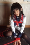 akemi_homura blouse bound cosplay hairband hanamura_misaki pantyhose pleated_skirt puella_magi_madoka_magica rope skirt rating:Safe score:0 user:nil!