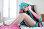 aqua_hair camisole cosplay hatsune_miku houtou_singi pantyhose romeo_to_cinderella_(vocaloid) shorts vocaloid rating:Safe score:13 user:xkaras