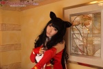 animal_ears cape cat_ears cosplay dress elbow_gloves fate/series fate/stay_night fingerless_gloves gloves red_devil saku tohsaka_rin rating:Safe score:0 user:nil!