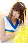 cheerleader_uniform cosplay hairband hair_ribbons natsume_megumi pom_poms suzumiya_haruhi suzumiya_haruhi_no_yuuutsu tank_top rating:Safe score:0 user:nil!