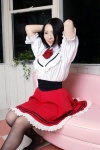 apron blouse cosplay dejisae miniskirt original pantyhose seifuku_zukan_4 skirt waitress waitress_uniform rating:Safe score:1 user:nil!
