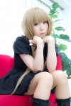 blonde_hair chii_(chobits) chobits cosplay dress pantyhose rinrinko socks twintails rating:Safe score:1 user:nil!