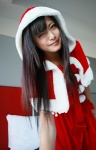 bed dress miku_(iv) santa_costume shawl rating:Safe score:1 user:nil!