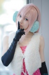 camisole cosplay ear_muffs elbow_gloves gloves megurine_luka pink_hair shiiya vest vocaloid rating:Safe score:0 user:nil!