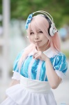 blouse cosplay headphones hiyori miniskirt nitro_super_sonic pink_hair skirt super_soniko rating:Safe score:0 user:nil!