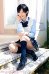 blouse kneesocks kuramochi_yuka pleated_skirt school_uniform skirt sweater_vest rating:Safe score:0 user:nil!