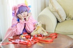 amatsuka_miyu cosplay dress hat patchouli_knowledge purple_hair robe stuffed_animal teddy_bear touhou rating:Safe score:0 user:nil!