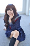 cosplay fate/extra_ccc fate/series kishinami_hakuno_(female) kneesocks macha pleated_skirt sailor_uniform school_uniform skirt rating:Safe score:1 user:nil!