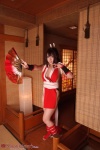 cleavage cosplay fan gauntlets hairbow kimono king_of_fighters kunoichi saku shiranui_mai rating:Safe score:0 user:nil!