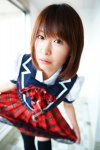 akb48 blouse cosplay nao oshima_yuko_(akb48) pleated_skirt skirt skirt_lift thighhighs vest zettai_ryouiki rating:Safe score:1 user:nil!
