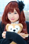blouse blue_eyes cardigan cosplay emma_ykk flower hairband original plushie red_hair rating:Safe score:0 user:pixymisa