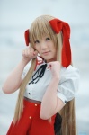 blonde_hair cosplay dress hairbows huki mayoi_neko_overrun! school_uniform serizawa_fumino rating:Safe score:0 user:nil!
