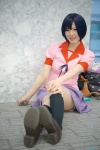 aki_(iv) bakemonogatari blouse cosplay kanbaru_suruga kneesocks pantyhose pleated_skirt school_uniform sheer_legwear skirt slip rating:Safe score:0 user:pixymisa