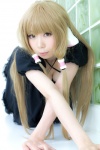 blonde_hair chii_(chobits) chobits cleavage cosplay dress rinrinko twintails rating:Safe score:1 user:nil!
