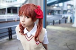blouse cosplay hairbows kanda_midori red_hair school_uniform shirai_kuroko sweater_vest to_aru_kagaku_no_railgun twintails rating:Safe score:3 user:xkaras